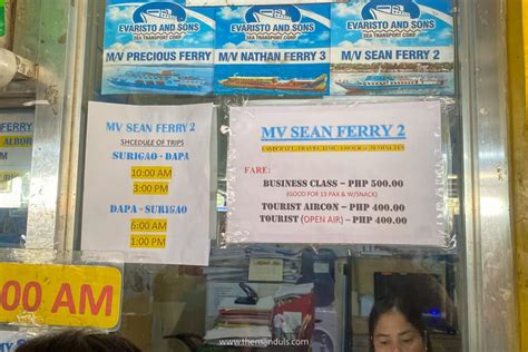2024 Surigao to Siargao Ferry Schedule via Evaristo & Sons.